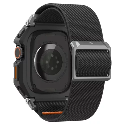 Apple Watch Ultra 1 / 2 / 3 (49 mm) Spigen Lite Fit Pro & edzett üvegfólia matt fekete tok