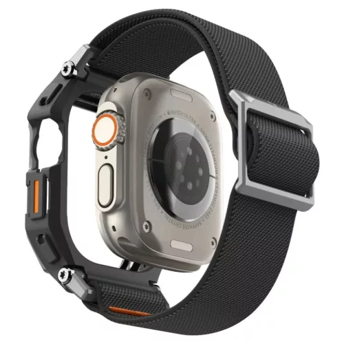 Apple Watch Ultra 1 / 2 / 3 (49 mm) Spigen Lite Fit Pro & edzett üvegfólia matt fekete tok