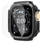 Apple Watch Ultra 1 / 2 / 3 (49 mm) Spigen Rugged Armor és edzett üvegfólia matt fekete tok