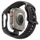Apple Watch Ultra 1 / 2 / 3 (49 mm) Spigen Liquid Air Pro fekete tok és edzett üvegfólia