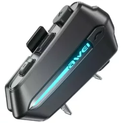 AWEI VS-1 V5.4 fekete sisakra szerelhető bluetooth headset
