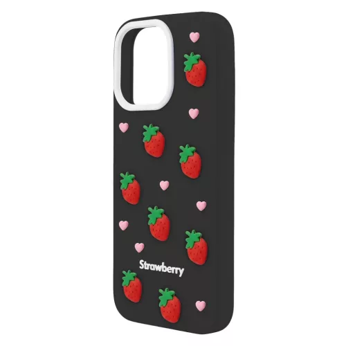 iPhone 14 Pro / 15 Pro 6,1" fekete eper tok