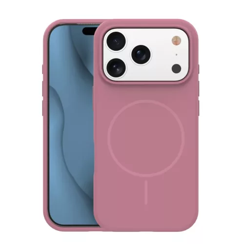 iPhone 15 6,1" rózsaszín szilikon vékony Mag tok