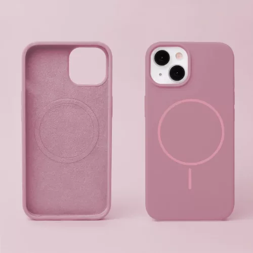 iPhone 16 Szilikon Vékony Mag rózsaszín tok