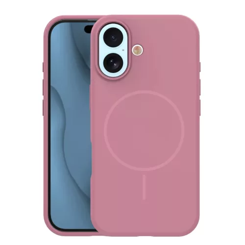 iPhone 17 6,3" rózsaszín Silicone Thin Mag tok