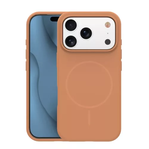 iPhone 15 Pro vékony szilikon MagSafe karamell tok