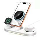 Tech-Protect A51 ArcticBoost 3 az 1-ben mágneses MagSafe vezeték nélküli töltő 25W Qi2.2 fehér
