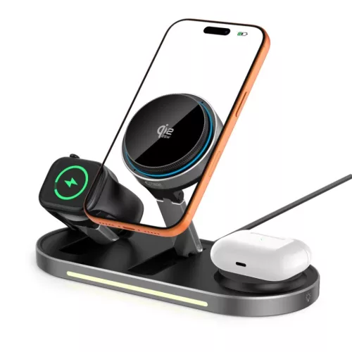 Tech-Protect A51 Arcticboost 3 az 1-ben mágneses MagSafe vezeték nélküli töltő 25W Qi2.2 fekete