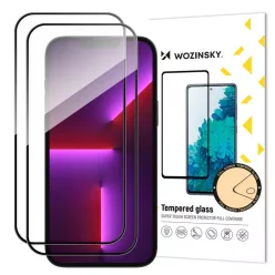   2 darab teljes képernyős edzett üveg kerettel, tokbarát Wozinsky teljes ragasztású iPhone 15 Pro üvegfólia - fekete