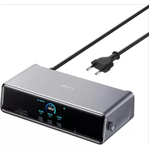Anker Prime Hub, 3 x USB-A - 4 x USB-C - 1 x DisplayPort - 2 x HDMI - 1 x Jack 3.5mm - 1 x RJ45 - 1 x SD - 1 x microSD, Szürke A83B33A1