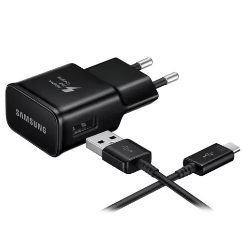 Fali töltő Samsung EP-TA200B + DG970BBE, 15W, 2A, 1 x USB-A, USB-C kábellel, Fekete GP-PTU023DYBBQ