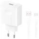 Honor hálózati töltő, 80W, 1 x USB-A - 1 x USB-C, USB-C kábellel, Fehér