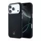 Mercedes PU bőr Semi Wrap MagSafe tok iPhone 17 Pro Max-hoz fekete