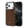 Mercedes PU bőr Semi Wrap MagSafe tok iPhone 17 Pro Camel
