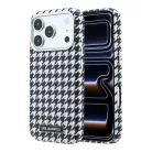 iPhone 17 Pro Fekete Karl Lagerfeld PU Houndstooth Resin Plate MagSafe tok