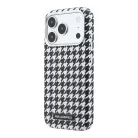 iPhone 17 Pro Fekete Karl Lagerfeld PU Houndstooth Resin Plate MagSafe tok