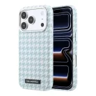 iPhone 17 Pro kék Karl Lagerfeld PU Houndstooth Resin Plate MagSafe tok