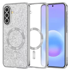   Samsung Galaxy A57 5G Ezüst Techsuit Luxury Glitter MagSafe tok