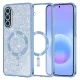 Samsung Galaxy A57 5G Világoskék Techsuit - Luxury Glitter MagSafe tok