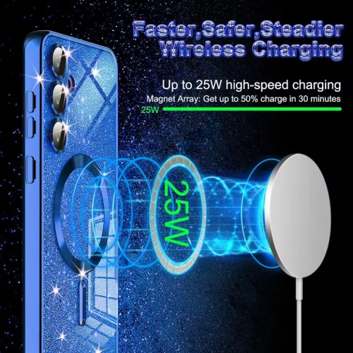 Samsung Galaxy A57 5G Világos zöld Techsuit - Luxury Glitter MagSafe tok