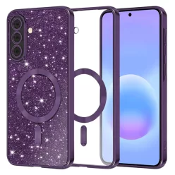   Samsung Galaxy A57 5G Mélylila Techsuit - Luksus Csillogó MagSafe tok