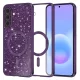 Samsung Galaxy A57 5G Mélylila Techsuit - Luksus Csillogó MagSafe tok