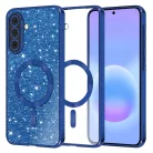 Samsung Galaxy A57 5G Mélykék Techsuit - Luxus Csillogó MagSafe tok