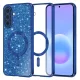Samsung Galaxy A57 5G Mélykék Techsuit - Luxus Csillogó MagSafe tok