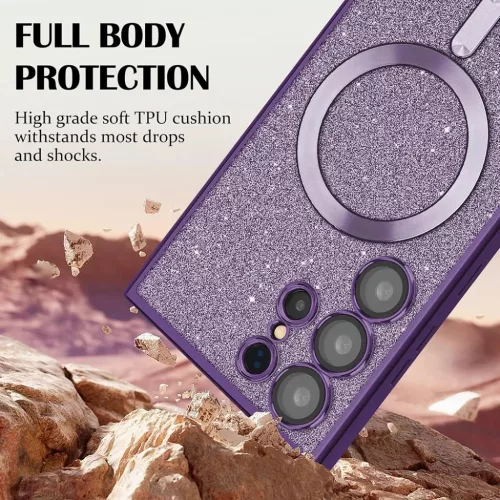 Samsung Galaxy A57 5G Piros Techsuit Luxus Csillámos MagSafe tok