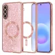Samsung Galaxy A57 5G Rose Gold Techsuit - Luxus Csillámos MagSafe tok