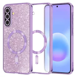   Samsung Galaxy A57 5G Világos lila Techsuit Luxury Glitter MagSafe tok