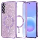 Samsung Galaxy A57 5G Világos lila Techsuit Luxury Glitter MagSafe tok