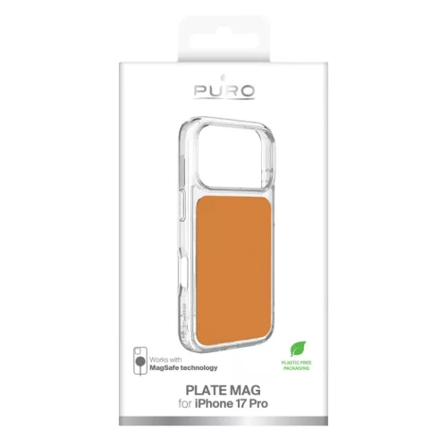 Puro Plate Mag Case for iPhone 17 Pro Compatible with MagSafe - Orange