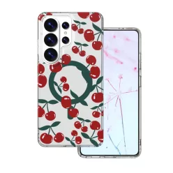   Samsung Galaxy S26 Ultra Cherry Mag cseresznye mintás átlátszó tok