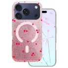 iPhone 17 Pro Cseresznye MagSafe csillogó rózsaszín tok