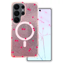   Samsung Galaxy S26 Ultra Cherry Mag cseresznye mintás csillogó rózsaszín tok
