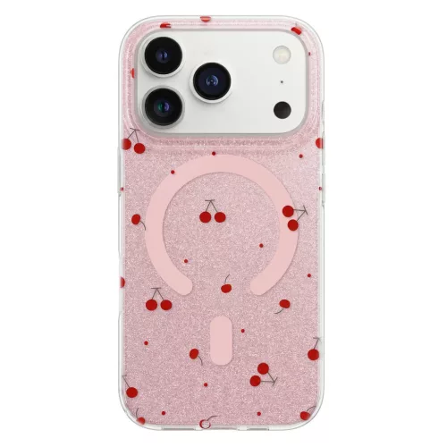 Samsung Galaxy S26 Ultra Cherry Mag cseresznye mintás csillogó rózsaszín tok