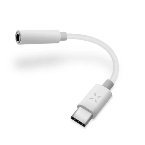Fixed - Audio Kábel Adapter (FIXL-CJD-WH) - Type-C csatlakozóról 3.5mm-es Jack aljzatra, DAC chippel - Fehér