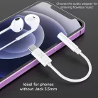 Fixed - Audio Kábel Adapter (FIXL-CJD-WH) - Type-C csatlakozóról 3.5mm-es Jack aljzatra, DAC chippel - Fehér