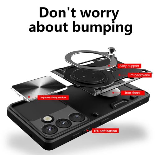 Techsuit - CamGuard Pro - Samsung Galaxy S25 Edge - Fekete tok