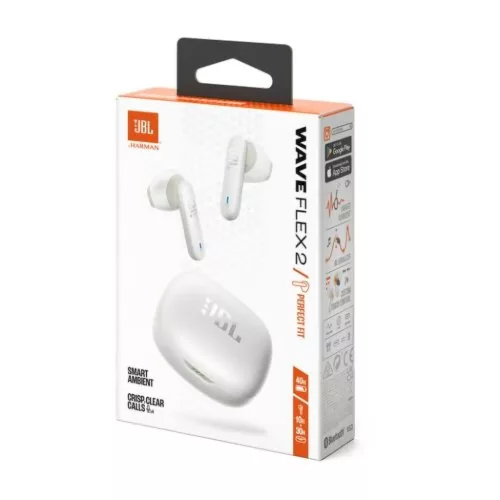 JBL Wave Flex 2 TWS Bluetooth Vezeték nélküli Fülhallgató Fehér EU