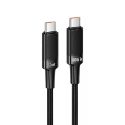   Hoco U153 Extreme fekete Type-C USB-C - Type-C USB-C PD 5A 100W kábel 1,2 m