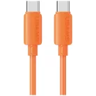 USAMS U98 30W 3A szilikon gyorstöltő USB-C–Lightning kábel narancssárga