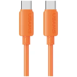   USAMS U98 30W 3A szilikon gyorstöltő USB-C–Lightning kábel narancssárga