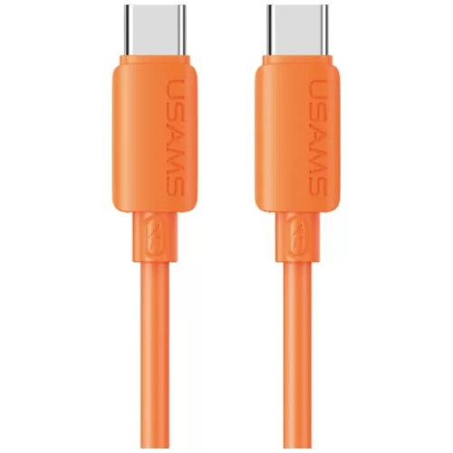 USAMS U98 30W 3A szilikon gyorstöltő USB-C–Lightning kábel narancssárga