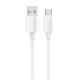 USAMS U98 3A szilikon gyorstöltő USB-C kábel fehér