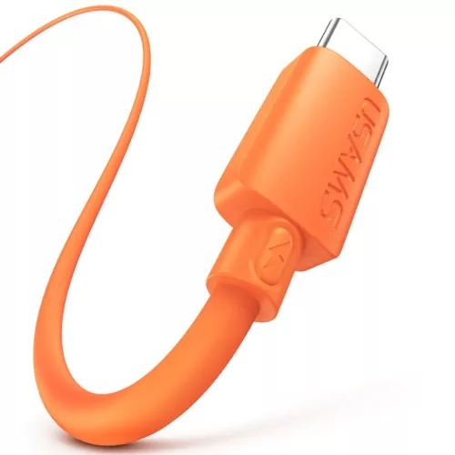 USAMS U98 3A szilikon gyorstöltő USB-C kábel narancssárga