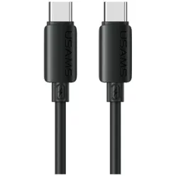   USAMS U98 60W 3A szilikon gyorstöltő USB-C–USB-C kábel fekete