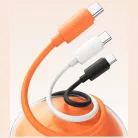 USAMS U98 60W 3A szilikon gyorstöltő USB-C–USB-C kábel fekete