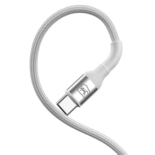3mk - Data Cable Hyper N-Series - Type-C to Type-C, Szupergyors töltés, 100W, 20V/5A, 2m - Fehér